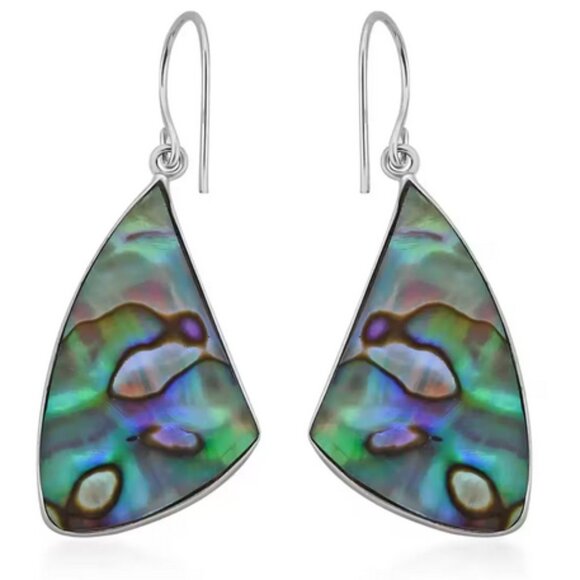 NEW Abalone Shell Earrings in Sterling Silver - Picture 2 of 3